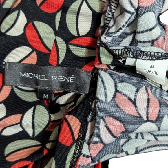 Michael Rene Women's Medium Geometric Print 3/4 Sleeve & Cowl Neck Blouse - Picture 6 of 6